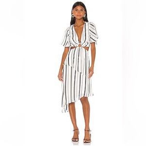 House of Harlow 1960 x REVOLVE Sevita  Dress Black White Stripe Cut Outs Sz S